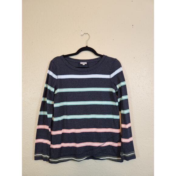 T by Talbots Women's Multicolor Striped Long Sleeve Casual Top Size Small - Picture 1 of 6